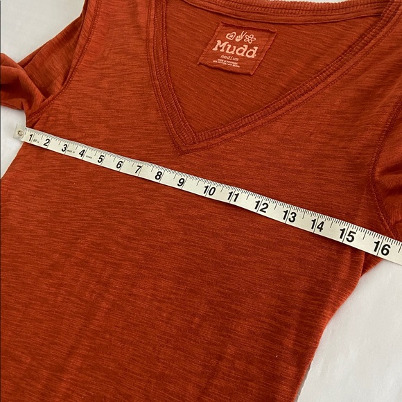 Mudd Y2K Retro Long Sleeve Rust Orange Heather Shirt Juniors Size Medium - Picture 10 of 11